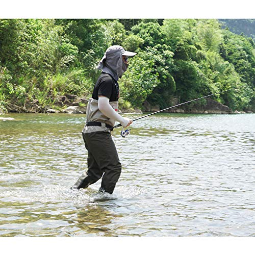 Waist Chest Waders - Waist Wading Pants, 3-Ply Breathable Fishing Wader  with Pockets and Durable Stocking Boots